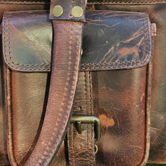 Buffalo Jackson Roosevelt Leather Pilot Bag – Brown – Full-Grain – Gently Used - Picture 8 of 10